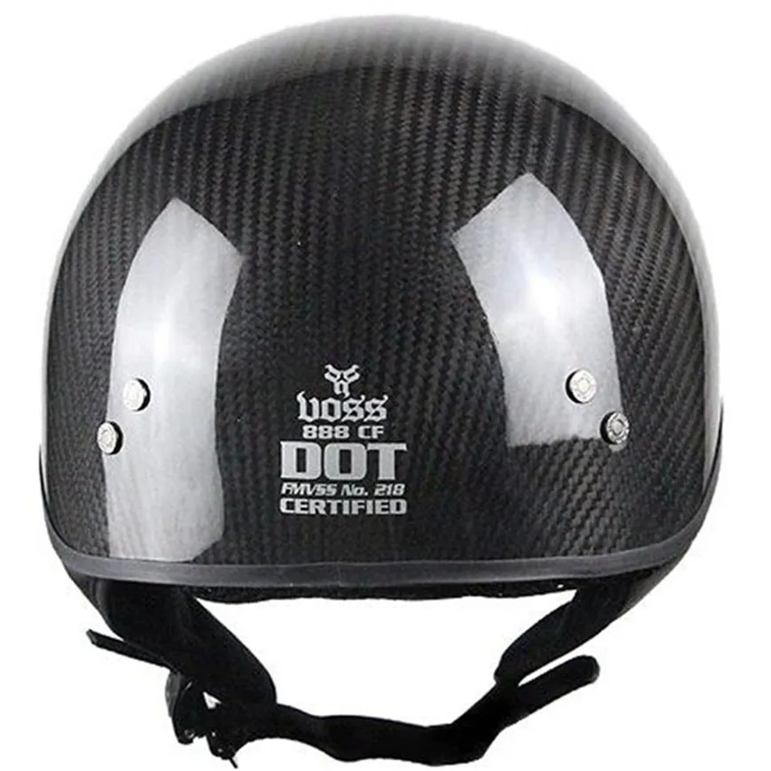 Углеродное волокно Половина лица винтажный мотоциклетный шлем Ретро немецкий каск, кафе гонщик, скутер, крейсер, чоппер, матовый черный, EPS подкладка, точка