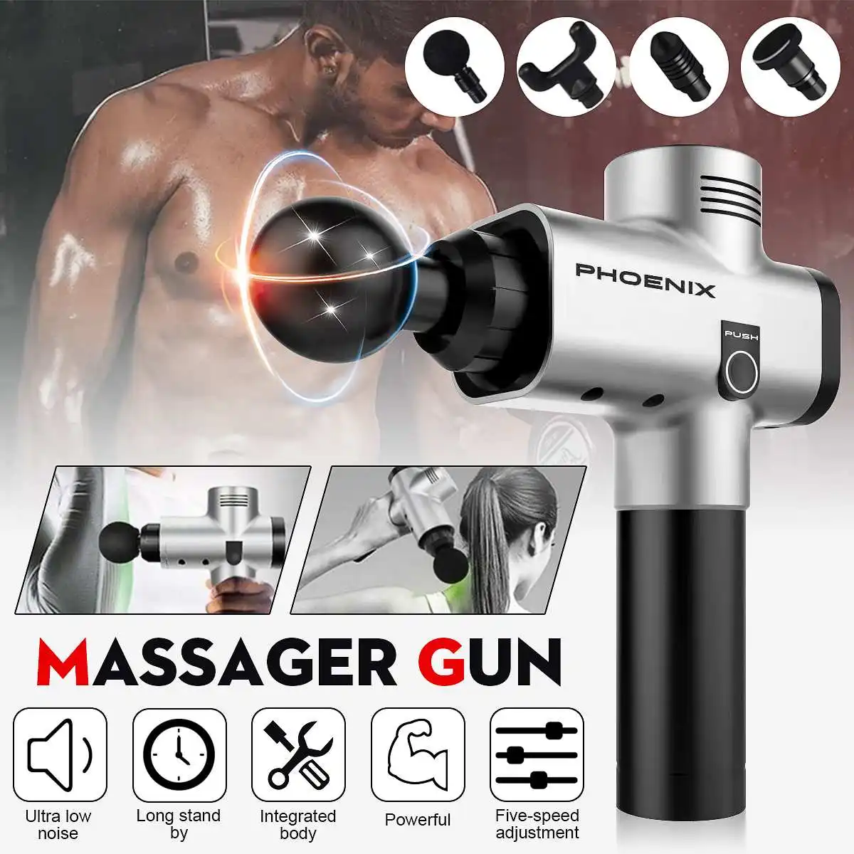 

Muscle Massager Deep Tissue Massager Therapy Guns Exercising Muscle Pain Relief Body Shaping With Anti-shock Portable Handbag
