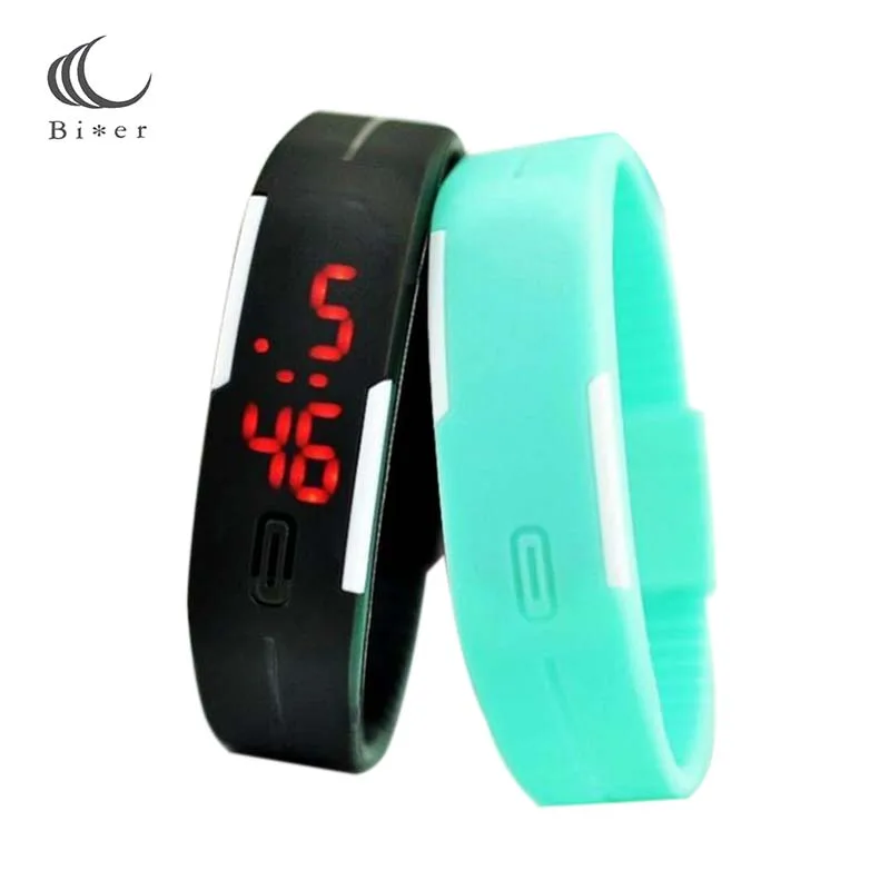 Uds deportes LED con pantalla táctil reloj electrónico impermeable par reloj de silicona Mini reloj de pulsera