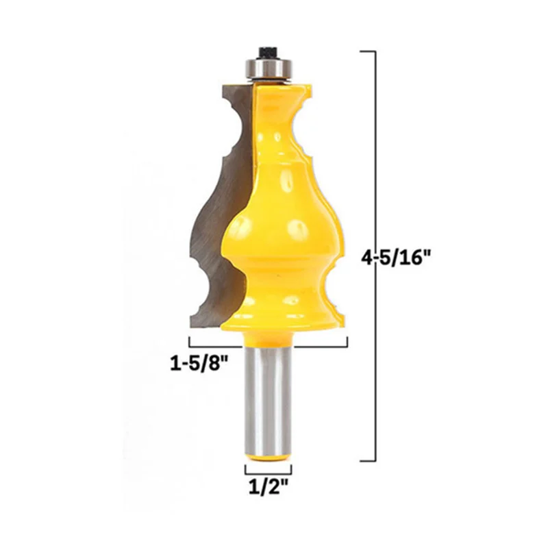 1/2 Shank Router Bit Architectural Molding Trimming Cutter Tool For Woodworking