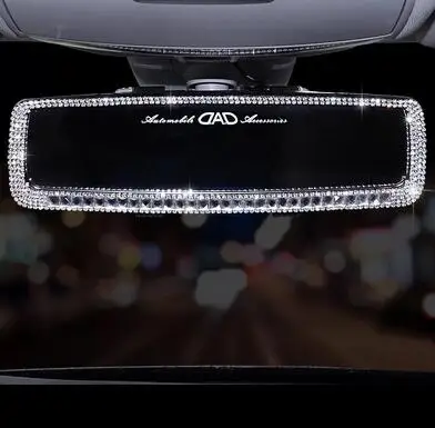 Серебристый Кристалл алмазы зеркало заднего вида крышка Bling Стразы зеркало заднего вида украшение для женщин авто отделка интерьера - Название цвета: Серебристый
