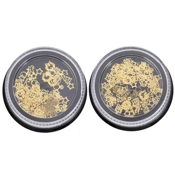 

2 Boxes Delicate Manicure Decor Durable Delicate Metal Hollow-out Nail Decal Ultra-thin Sequins Nail Stickers for Female Woman L