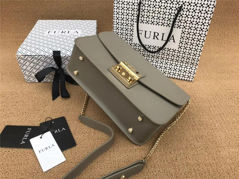 Оригинальные женские сумки FURLA, высококачественные женские сумки из меха серого цвета, размер 25 см x 9 см x 17 см