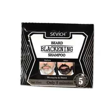 

New 15ml Blackening Beard Shampoo Dye Beard Into Black Mins Blackening Natural Grey 5 Herb Beard Faster Coloring Only Remov P0N6