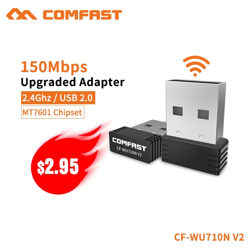 COMFAST сетевая карта 150 Мбит/с внешний беспроводной ПК компьютер мини USB WiFi адаптер
