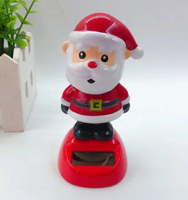 Автомобиль на солнечных батареях автоматически качается Рождественский Снеговик игрушка авто Креативные украшения подарок домашний Декор Рождественская декоративная кукла - Название цвета: E