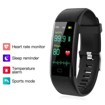 

Smart Watch Fitness Tracker Body Temperature Bracelet Watch Heart Rate Blood Oxygen Pressure Oximeter Waterproof Smart Bracelet
