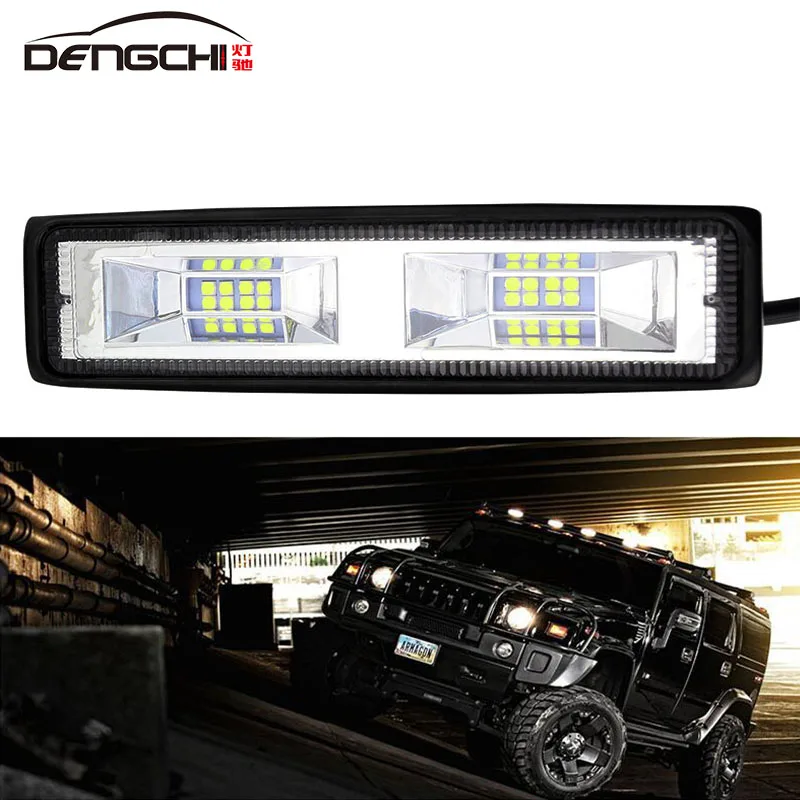6 pouces 48W 16 lumiere светодиодный барная лампа de travail фара faisceau d'inondation voiture condulite brouillard lampes pour 4X4