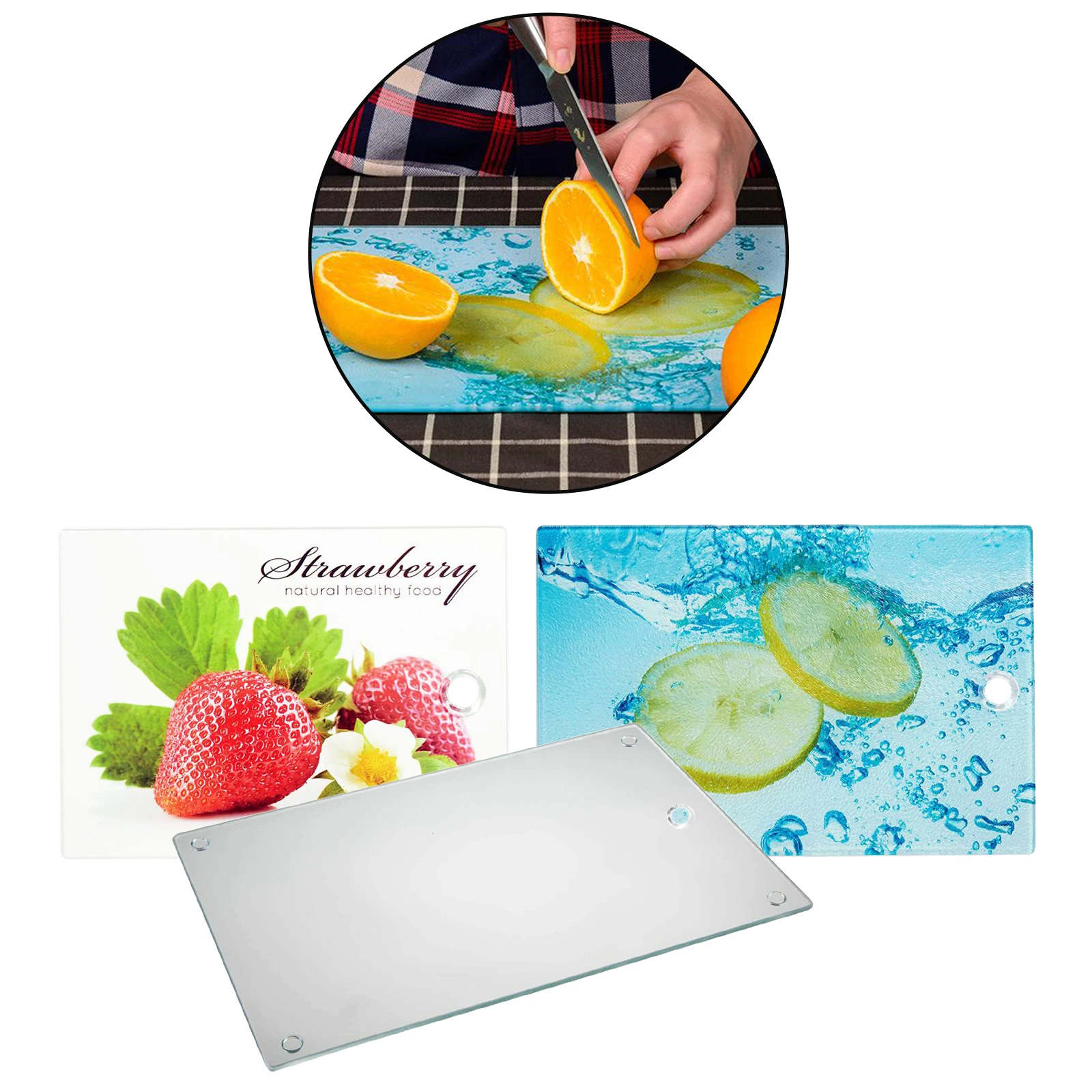 40x30cm Tempered Glass Kitchen Chopping Board Anti-Scratch Shatter Resistant, Also Can Be Used As a Cutting Mat, Cheese Plate