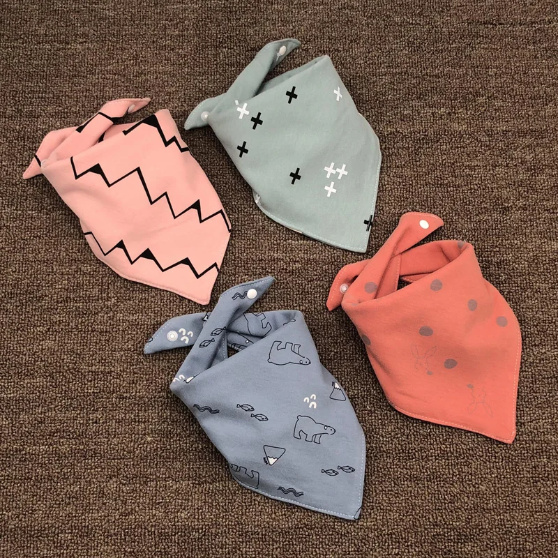G 4 pieces Детский хлопковый нагрудник для кормления, халат, треугольная бандана, фартук, Одежда для младенцев, слюнявчик, полотенце для маленьких девочек, аксессуары для еды, детские вещи - Цвет: G 4 pieces