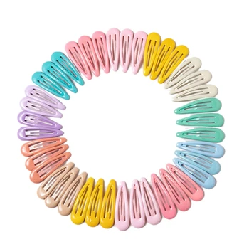 

40 Pcs Kids Hair Clips Baby Girls Hair Accessories Snap Barrettes Candy Color Hair Pins Cute Hairpins