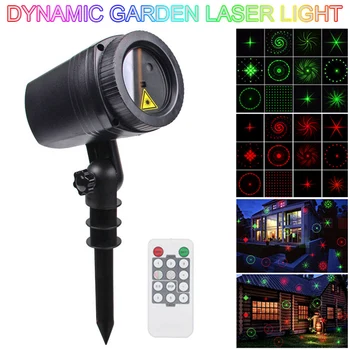 

Universal WL-502C 12 Red / Green Dynamic Patterns Waterproof LED Outdoor Lawn Lamp Projector Laser Light with RF Remote Control