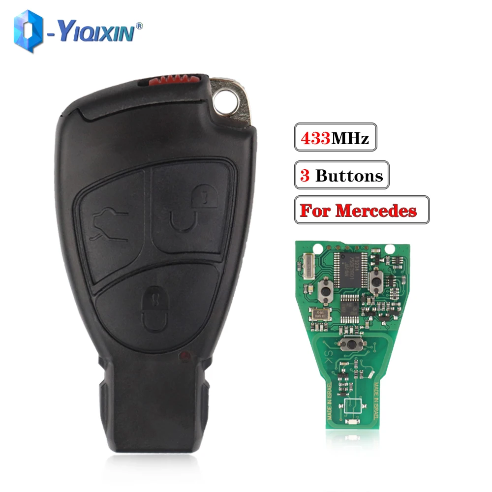 YIQIXIN 433Mhz 3 Buttons Smart Remote Car Key For Mercedes Benz NEC B C E ML S CLK CL W204 W203 1996-2005 MB Auto Control Fob