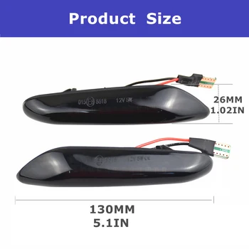 

Smoke Lens Dynamic LED Turn Signal Side Marker Light For BMW X3 X1 E60 E46 E90 Super Easy To Install