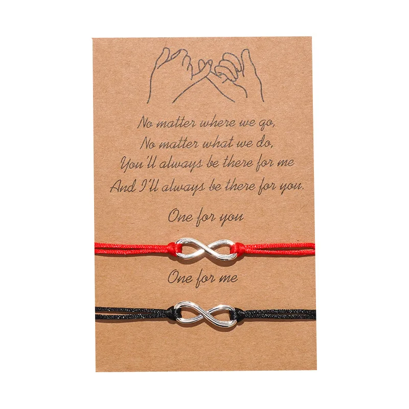 2pcs/set Heart Adjustable Rope Bracelet Set For Women Men 2019 New Minimalist String Couple Bracelets Bohemian Jewelry - Image 4