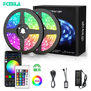 

ColorRGB 5M 10M LED Strip Light RGB 5050 Flexible Ribbon fita led light strip RGB Tape Diode Phone app +remote control