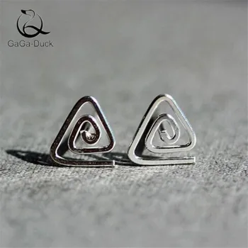 

New Creative Geometry Fashion Jewelry Exquisite Simple 925 Sterling Silver Triangle Spiral Female Stud Earrings E155