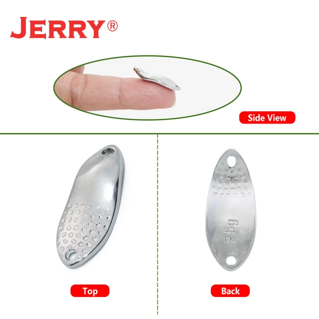 Jerry Pisces 50pcs Brass Unpainted Blank Trout Spoon Spinner Bait Blinker  2.5g Artificial Fishing Lure
