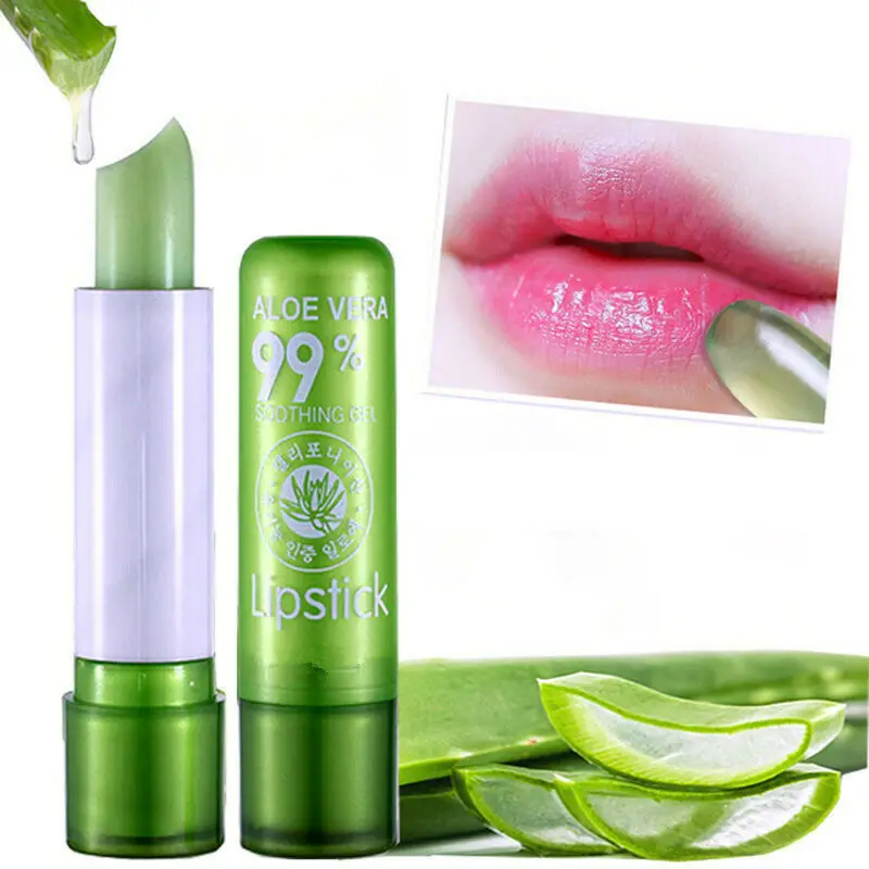 

1Pcs Moisturizer Lip Balm Long-Lasting Temperature Color Changing Lipstick Natural Aloe Vera Nourish Protect Care Lip Makeup