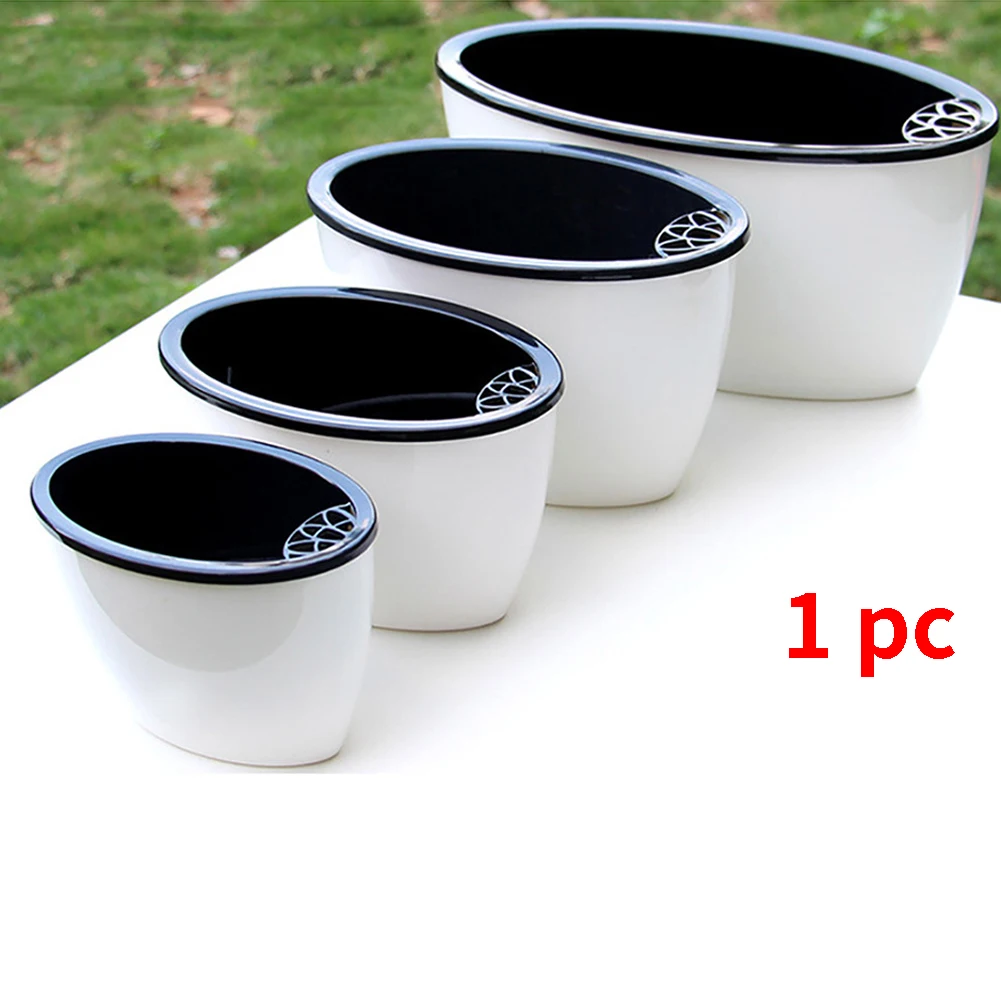 Practical Home Multifunction Lawn Oval Self-watering Planting Garden Flowerpot Desktop Easy Apply Wall Hanging Courtyard Simple