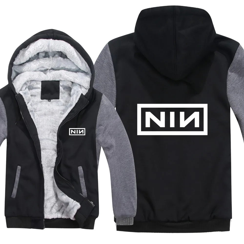 Nin Nine Inch Nails толстовки мужские модные пальто пуловер шерстяной подклад куртки Nin Nine Inch Nails толстовки с капюшоном