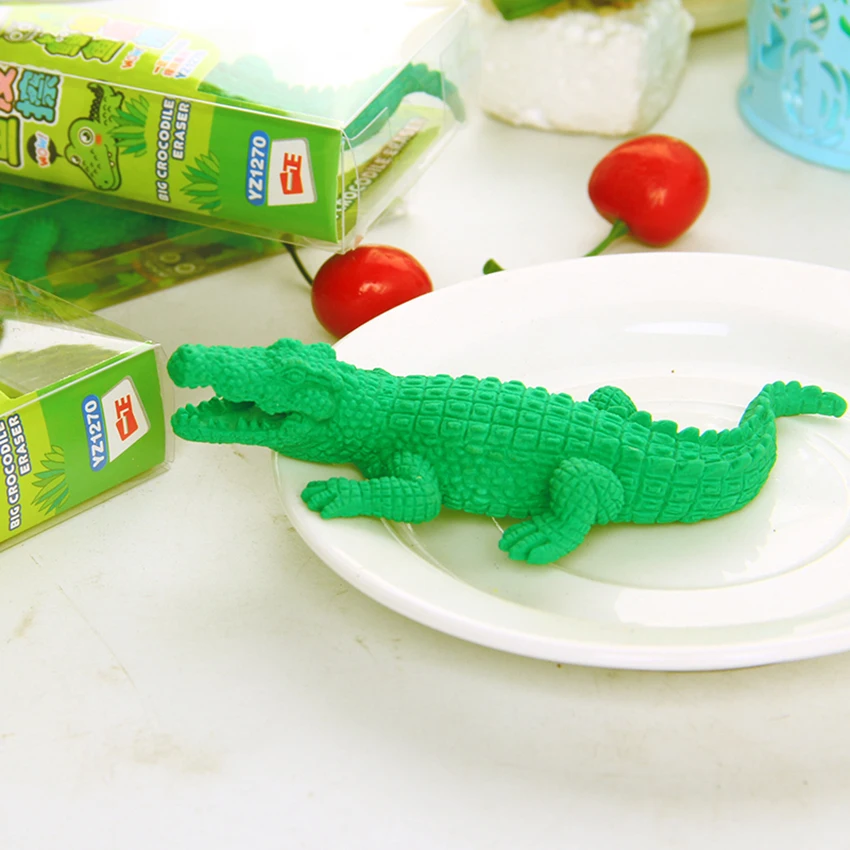 Зеленый Крокодил Ластик резиновый карандаш ластик для подарок на день рождения сувениры, Игры призы, карнавалы подарок и школьные принадлежности