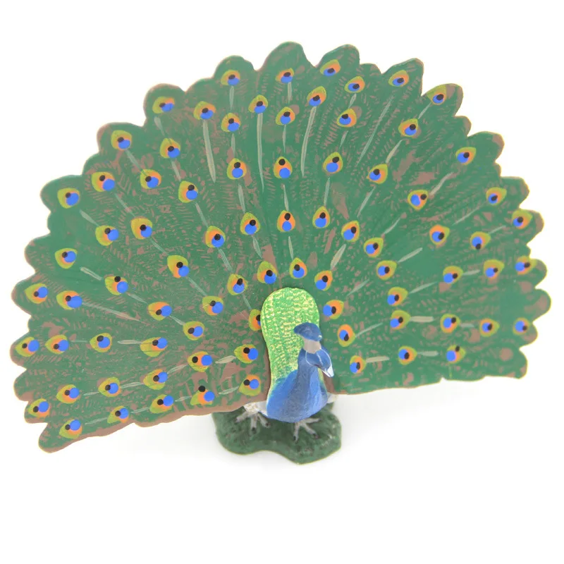 

Peacock Opening Screen Model Children Solid Model Zoo Toy Model Manufacturers Direct Selling