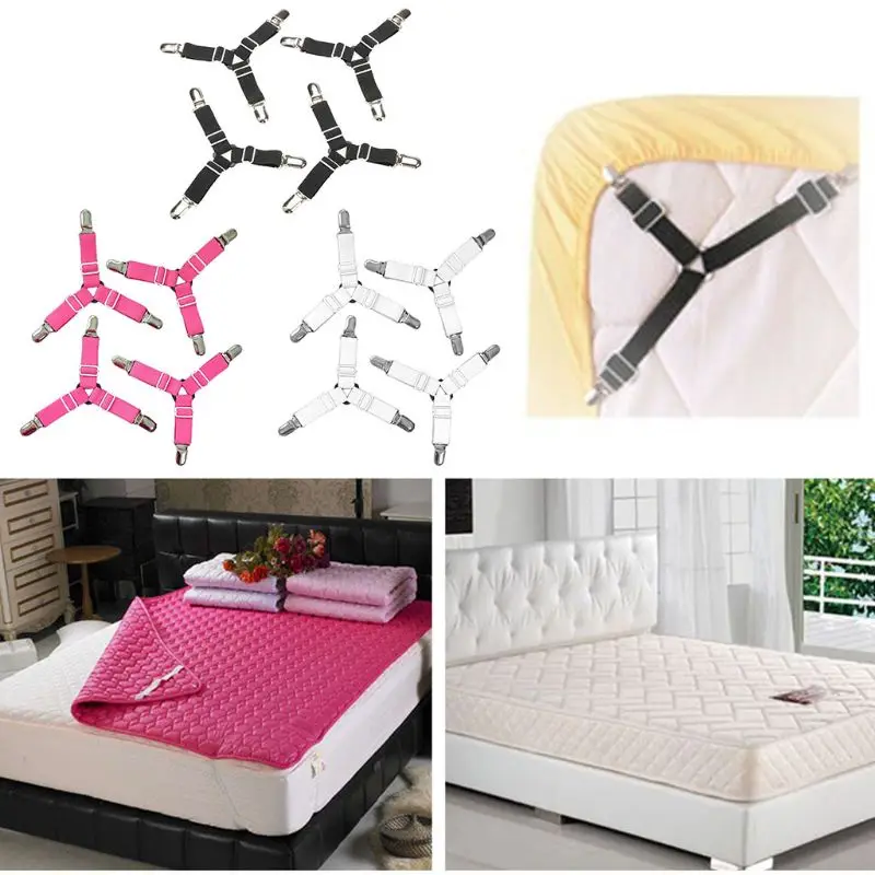 

Slip-Resistant 4Pcs Adjustable Bed Sheet Clips Fixing Belt Sofa Cover Grippers Holder Mattress Blanket Bedding Set