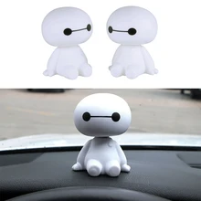 Автомобильные украшения, мультяшный пластиковый робот Baymax, качающаяся голова, интерьерные украшения, большие игрушки в виде героев, автомобильные аксессуары