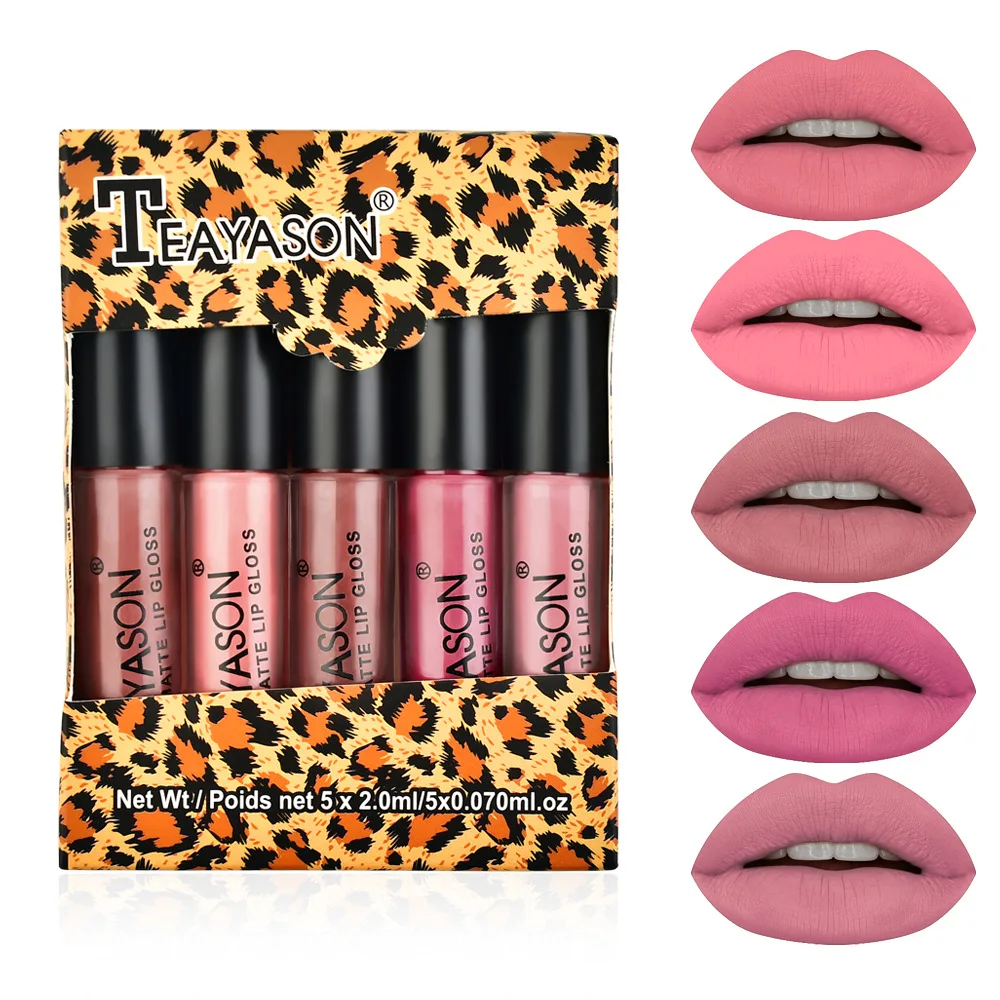 5Pcs/set Liquid Matte Lipstick Beauty Makeup Tint Long Lasting Waterproof Sexy Velvet Lip Gloss Pigment Nude Lip Kit Maquiagem 5Pcs/set Liquid Matte Lipstick Beauty Makeup Tint Long Lasting Waterproof Sexy Velvet Lip Gloss Pigment Nude Lip Kit Maquiagem