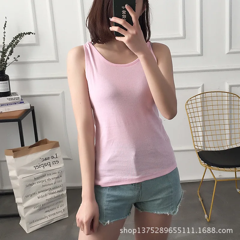 Pink Летняя женская майка ярких цветов с капюшоном, майка для фитнеса, топ из хлопка без рукавов - Цвет: Pink