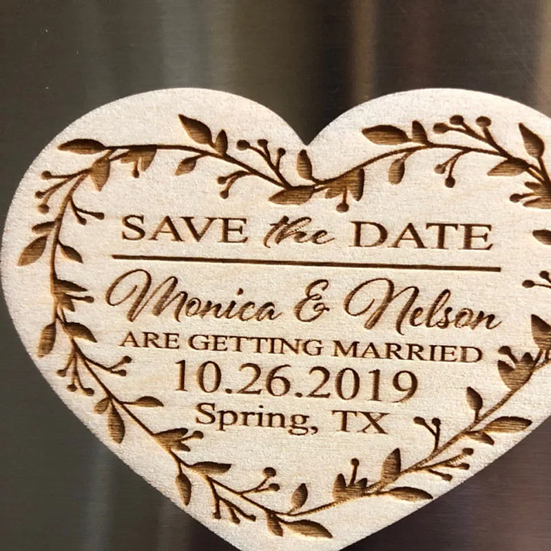  Rustic wedding Save the Date Magnets Personalised Wood Save the Date Wedding Invitation Custom Wedd - 4000035642887