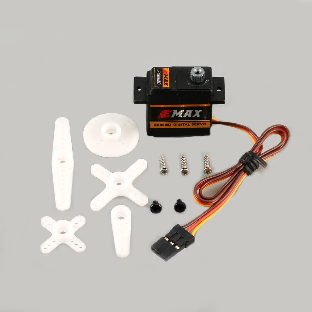 

EMAX Digital Metal Gear Servo ES09MD 4.8-6V 2.6kg 0.10/0.08 Sec/60 Degree for RC 450 Helicopter Airplane Copter Accessories