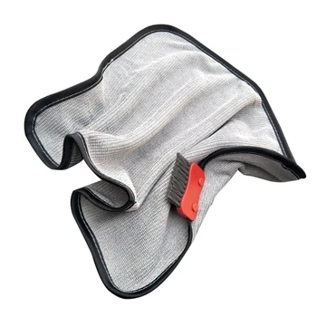 

Newest 40*30CM 2 in 1 Car Wash Towel Absorbent Double-sided Fleece Microfiber Coral Fleece Car Wiper With Tire crevice Shovel