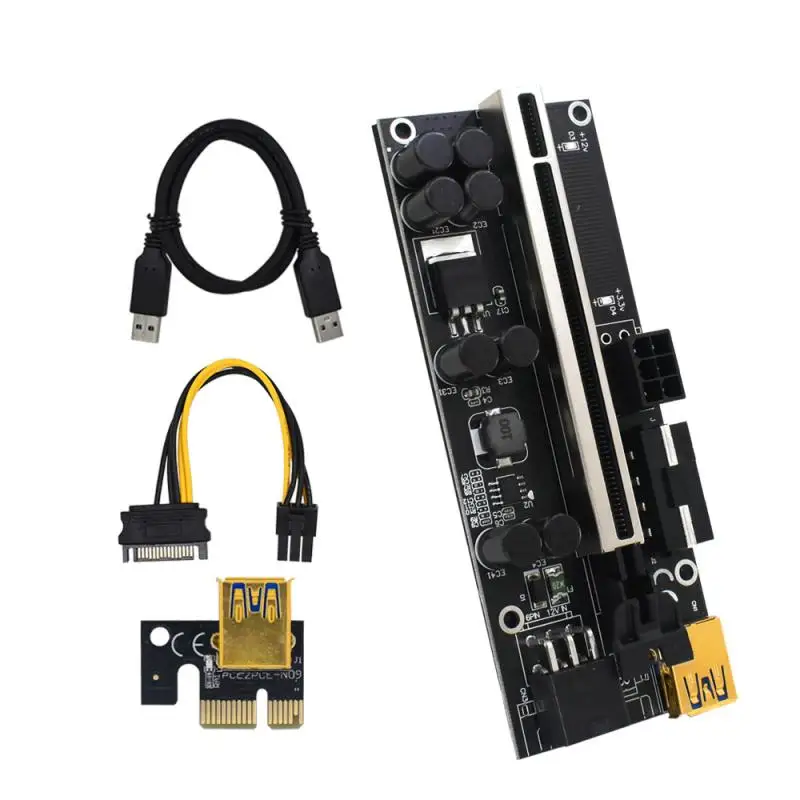 2021 Upgraded VER009S Plus PCI-E Riser Card 009S PCIE X1 To X16 6Pin Power 60CM USB 3.0 Cable For Graphics Card GPU Mining ETH 2