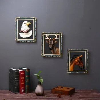 

AMERICAN COUNTRY RETRO SIMULATION ANIMAL HEAD STEREOSCOPIC RELIEF DECORATIVE PICTURE RESTAURANT PUB WALL ART DECORATIONS X1593