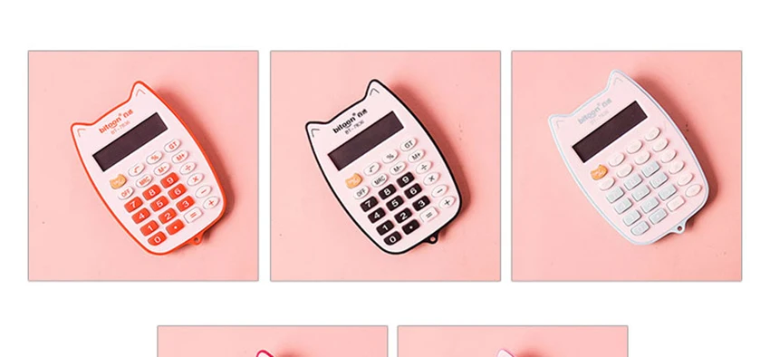 Портативный калькулятор милый кот портативный калькулятор для студентов, Батарея Мощность электронный калькулятор, украшенное мозаикой из драгоценных камней, 12-цифровой СВЕТОДИОДНЫЙ дисплей