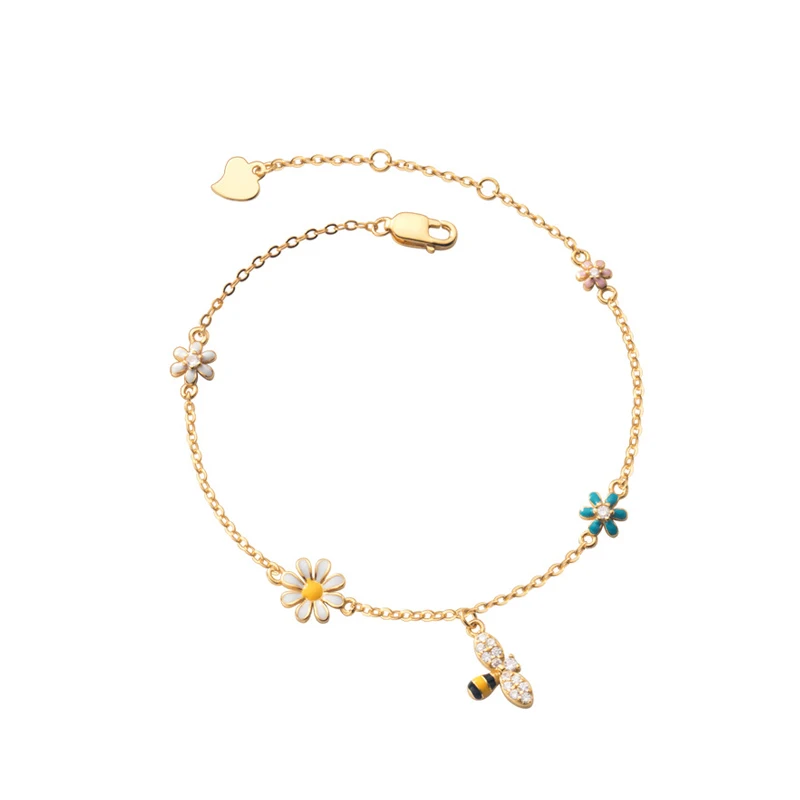 925 Sterling Silver Bracelets | Flower Daisy Bracelets
