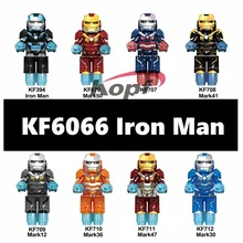 Одиночная строительных блоков Супер Герои кирпичи Железный человек Марка 50 Марка 41 12 36 47 30 образование в цифрах для детей игрушки KF6066