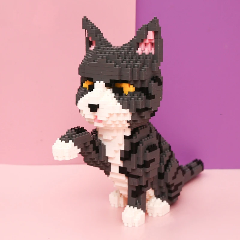 Balody Persian Cat Tabby Kitten Animal Pet DIY Mini Diamond Blocks Building Toy 