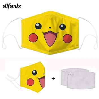 

Cute Cartoon Pikachu Face Protection Mask Anti Dust Kawaii Mouth Mask Unisex Adult Kpop Mask Anime Face Mask Safety Respirator