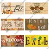 Putuo Decor Autumn Fall Wooden Sign Rustic Garden Hanging Plaque Wooden Wall Sign Gift Tag for Backyard Wall Art Home Decoration 4