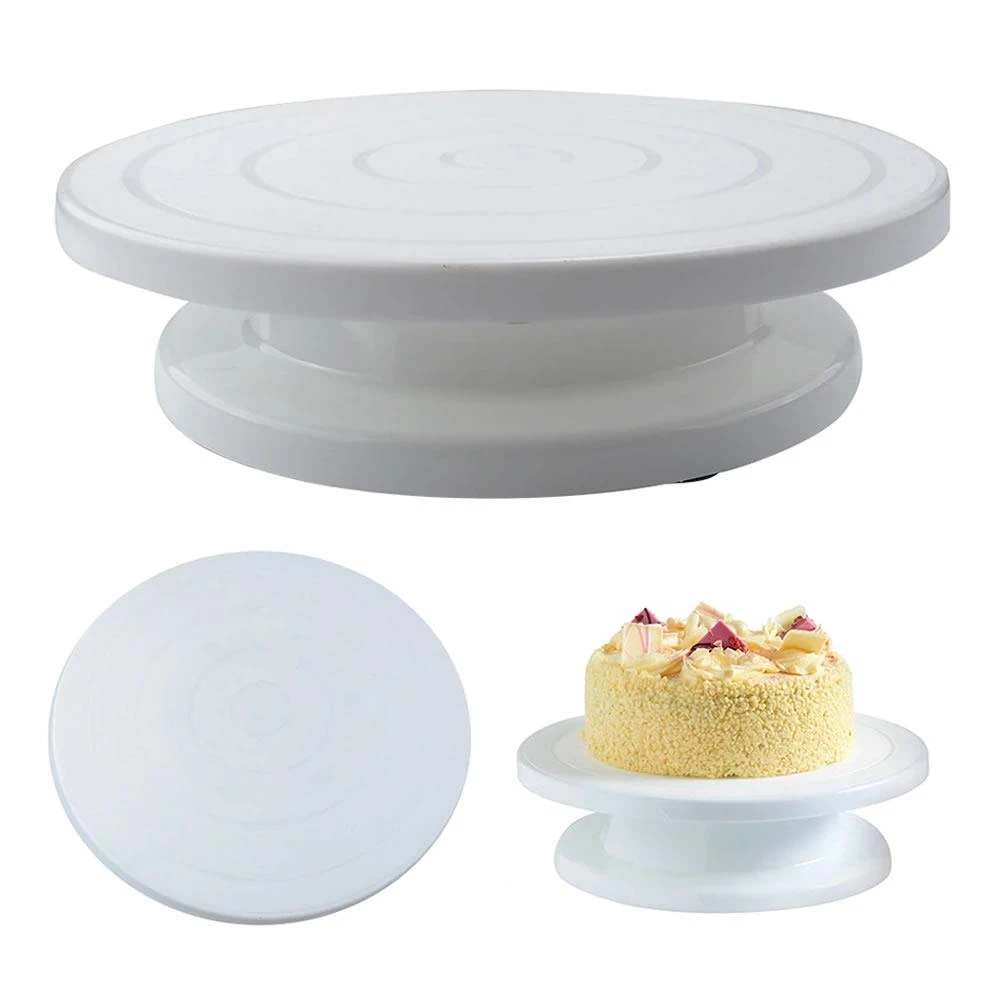 Details about / 28CM ROTATING CAKE ICING DEOCRATING REVOLVING KITCHEN DISPLAY STAND TURNTABLE