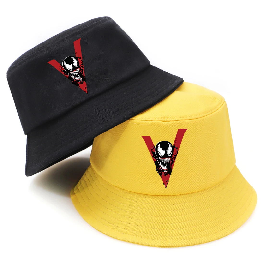 Fashion Vemon Print Woman Man Bucket Hats Summer Foldable Fisherman