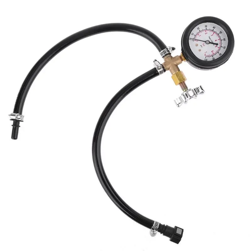 

Quick Connected Fuel Injection Pump Pressure Tester Gauge with Valve 0-100PSI 0-7BAR for Vehicle Car Truck