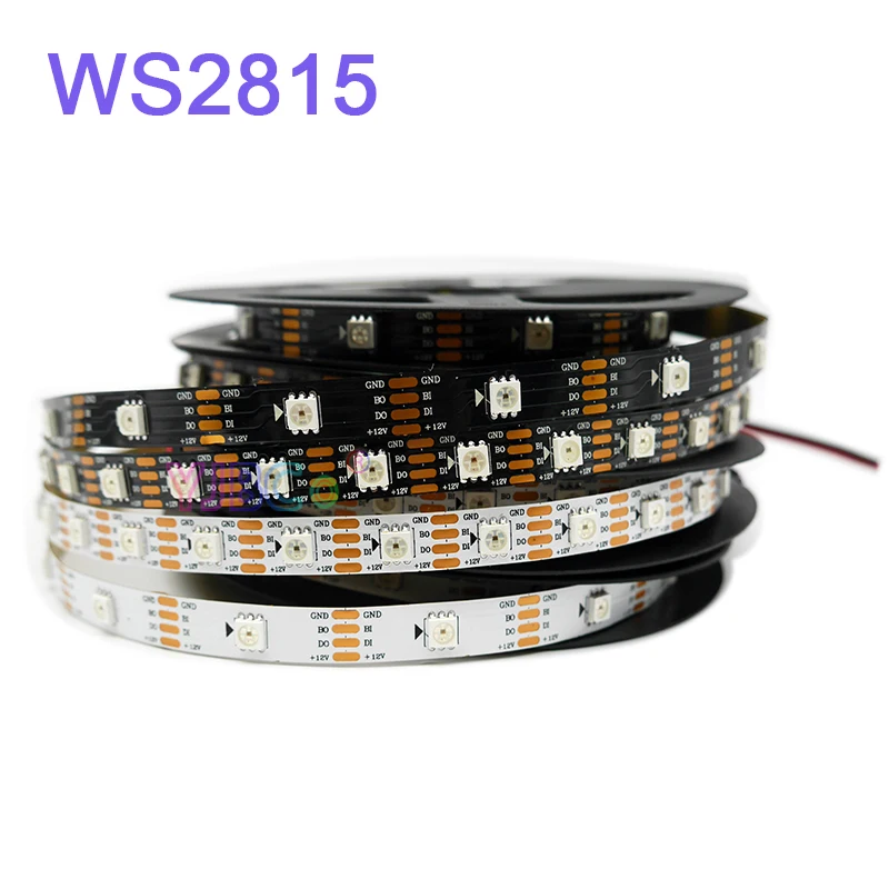 5 м/лот WS2815 DC12V (WS2812B/WS2813) RGB светодиодная ленсветильник ное управление двойным