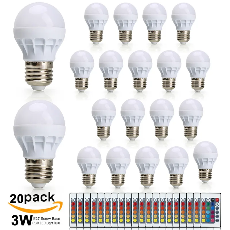 Светодиодная лампа SMD5050 20 шт./лот RGB с инфракрасным пультом дистанционного
