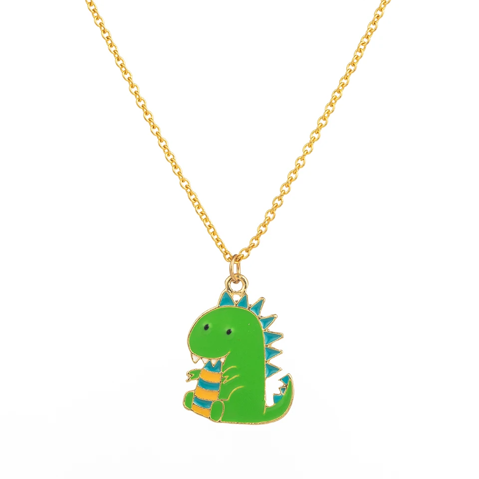 Серебряная цепочка Бохо черная кошка большие глаза зеленый дракон любовь кулон ожерелье для женщин подарок для девочек друзья ювелирные изделия аксессуары - Окраска металла: Dragon-2