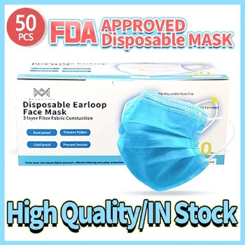 

100pcs disposable dust-proof face Mask skin-friendly protective Elastic Earloop mask PM2.5 anti-spray anti-bacteria mouth mask
