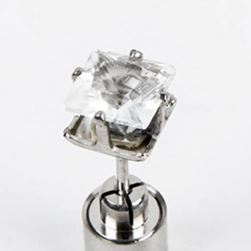 1Pc Women Stud Earrings Cubic Zirconia LED Female Square Luminous Stud Earrings for Party 6